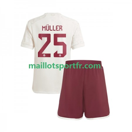 Maillot de Foot Bayern Munich Thomas Muller 25 Enfant Troisieme 2023/24
